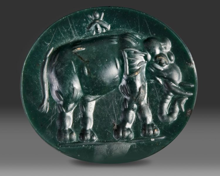 A ROMAN INTAGLIO OF AN ELEPHANT, 1ST CENTURY BC-AD