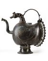 AN INDIAN BRONZE 'COCKEREL' EWER, 18TH CENTURY