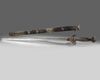 A Chinese sword with a filigree and hardstone-inlaid sheath