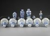 A COLLECTION OF CHINESE BLUE AND WHITE PORCELAIN WARES, KANGXI (1662-1722) AND LATER