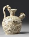 A Chinese marbled chicken head ewer