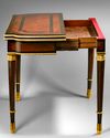 A FRENCH MAHOGANY MARQUETRY GAME TABLE, LATE 19TH CENTURY