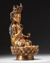 A  Chinese gilt-bronze figure of Avalokitesvara
