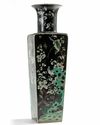 A Chinese famille noir square-section vase