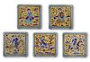 FIVE CUERDA SECA POTTERY TILES, PERSIA ZAND DYNASTY, 18TH CENTURY