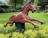 A RARE TOLE-PEINTE ALUMINIUM CAROUSEL HORSE, MID 20TH CENTURY
