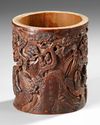 A CHINESE BAMBOO CARVED BRUSH POT – 18TH / 19TH CENTURY