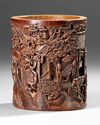 A CHINESE BAMBOO CARVED BRUSH POT – 18TH / 19TH CENTURY