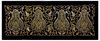 A RECTANGULAR EMBROIDERED PANEL WITH SILVER-GILT THREAD ON A BLACK GROUND, 20TH CENTURY