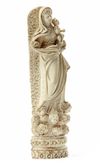AN INDO-PORTUGUESE CARVED IVORY FIGURE OF THE MADONNA, GOA, 17TH CENTURY