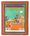 RAMA AND SITA WORSHIPPED BY HANUMAN MEWAR, RAJASTHAN, 19TH CENTURY