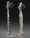 A PAIR OF AMLASH BRONZE IDOLS, CIRCA 1ST MILLENNIUM B.C.