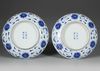 A PAIR OF CHINESE BLUE AND WHITE 'LOTUS' DISHES, 19TH-20TH CENTURY