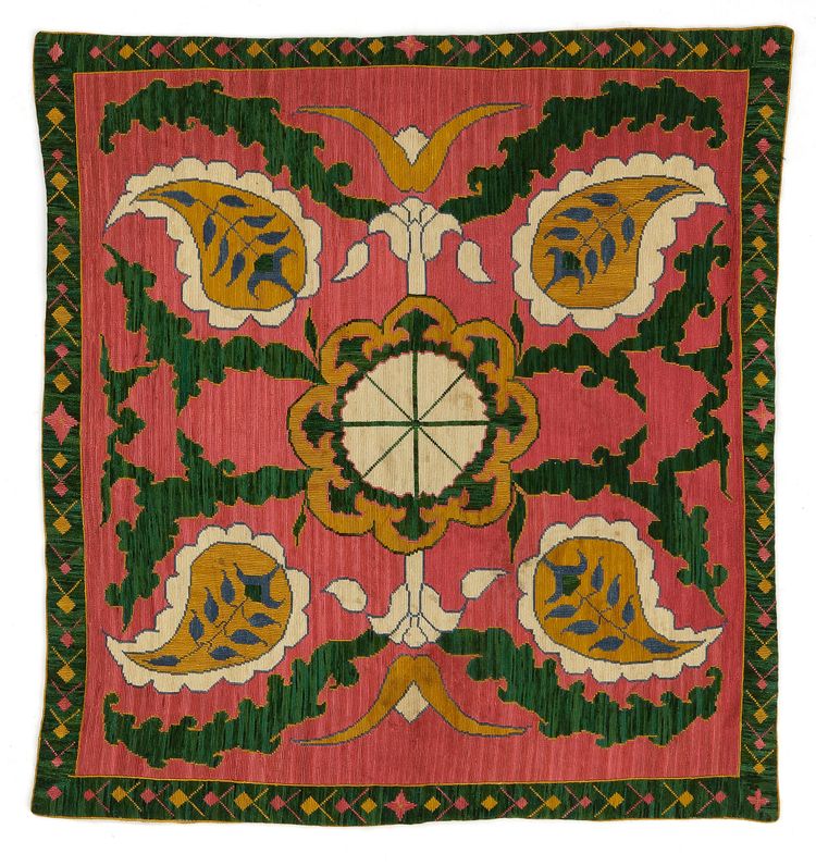 EMBROIDERED TEXTILE PANEL ,UZBEKISTAN, 19TH CENTURY