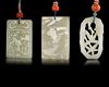 THREE CHINESE JADE CARVED PENDANTS