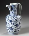 A CHINESE BLUE AND WHITE EWER, QING DYNASTY (1644-1911)