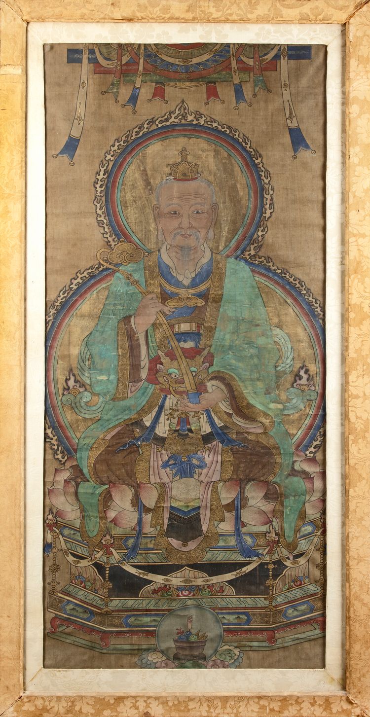 A CHINESE PAINTING OF A TAOIST FIGURE, LATE MING DYNASTY (17TH CENTURY), EARLY QING