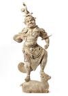 A CHINESE PAINTED POTTERY GUARDIAN, TANG DYNASTY (618-907)