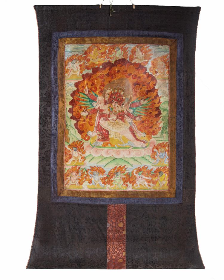 A TIBETAN THANGKA OF VAJRAPANI MAHACHAKRA, TIBET, 19TH CENTURY