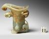 A SMALL CHINESE JADE CARVED VASE, 19TH-20TH CENTURY