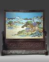 A large Chinese cloisonné enamel screen