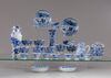 A lot of Chinese blue and white porcelain objects