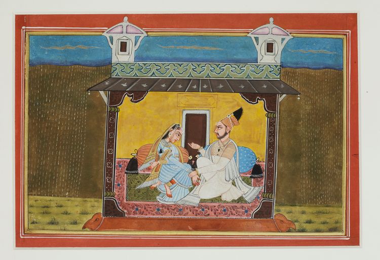 A PAHARI PRINCE WITH HIS MISTRESS, MANKOT PUNJAB HILLS, 20TH CENTURY