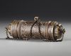 A SILVER AND COPPER INLAID SCROLL HOLDER, PERSIA, 19TH CENTURY