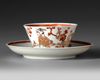 A CHINESE IMARI CUP AND SAUCER, KANGXI PERIOD