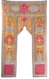AN OTTOMAN MIHRAB BROCADE DOOR DECORATION,19TH CENTURY