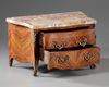 A MINIATURE CHEST OF DRAWERS, LOUIS XV STYLE, LATE 19TH CENTURY