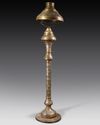 A LARGE ISLAMIC SILVER AND COPPER INLAID LAMP, 19TH CENTURY