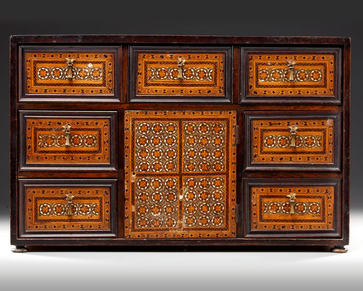 A POST-NASRID BONE-INLAID TARACEA CABINET, SPAIN, 16TH-17TH CENTURY