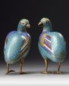 A PAIR OF CHINESE CLOISONNÉ  ENAMEL BIRD CENSERS