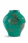 A Japanese green cloisonné vase