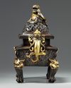 A Chinese parcel gilt twin 'qilin' handled rectangular censer and cover