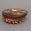 A LARGE JAPANESE ABALONE 鮑 (AWABI)-SHELL WITH LACQUERED LID, MEIJI PEIROD (1868-1912)