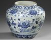 A CHINESE BLUE AND WHITE JAR, MING DYNASTY (1368-1644) OR LATER