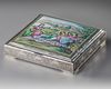 A PERSIAN ENAMELED SILVER BOX, 20TH CENTURY
