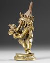 A GILT BRONZE DEITY FIGURE, 19TH CENTURY