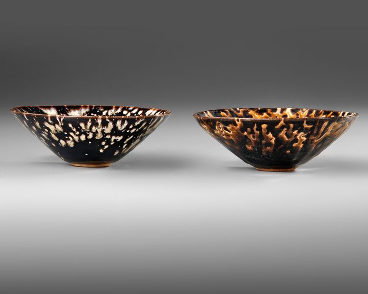 TWO CHINESE 'TORTOISESHELL' GLAZED BOWLS, QING DYNASTY (1644–1911)