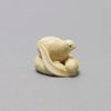 Ivory Netsuke of a Quail on Millet