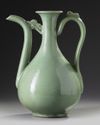 A Chinese celadon-glazed ewer