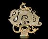A GILT BRONZE MOUNTED OPENWORK DOUBLE DRAGON JADE HENG, CHINA, WARRING STATES