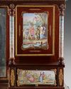 A FRENCH SECRETARY DESK WITH ENAMEL PLAQUES, LATE 19TH CENTURY