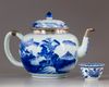 A Chinese blue and white teapot with cover
