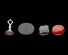 FOUR PERSIAN AGATE AND SILVER SEALS, QAJAR PERIOD, 19TH CENTURY