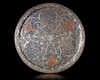 AN OTTOMAN SILVER INLAID BRASS TRAY, TURKEY, 19TH CENTURY