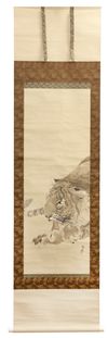 A SCROLL DEPICTING A TIGER, KONOSHIMA OKOKU 木島 桜谷 (1877-1939)