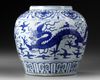 A CHINESE BLUE AND WHITE DRAGON JAR, MING DYNASTY (1368-1644)